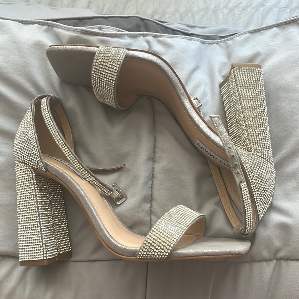 Steve Madden Rhinestone Ankle Strap Heels